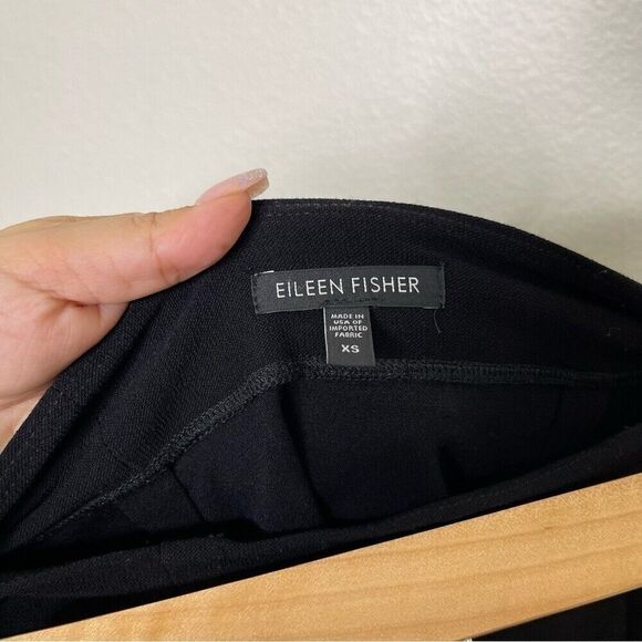 Eileen Fisher Skirt Size XS Black Pull On Knit Knee Length Career Pencil Elastic - Picture 3 of 8